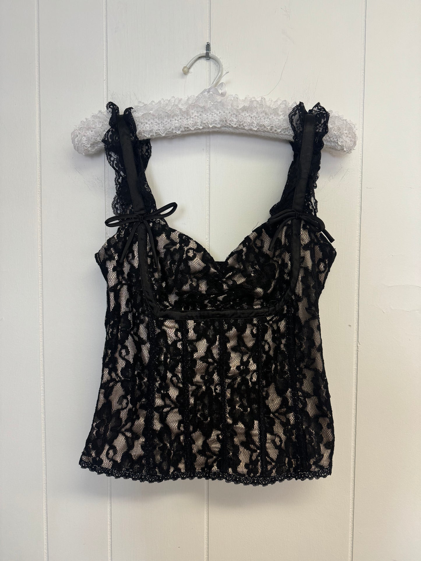 S y2k black lace corset top