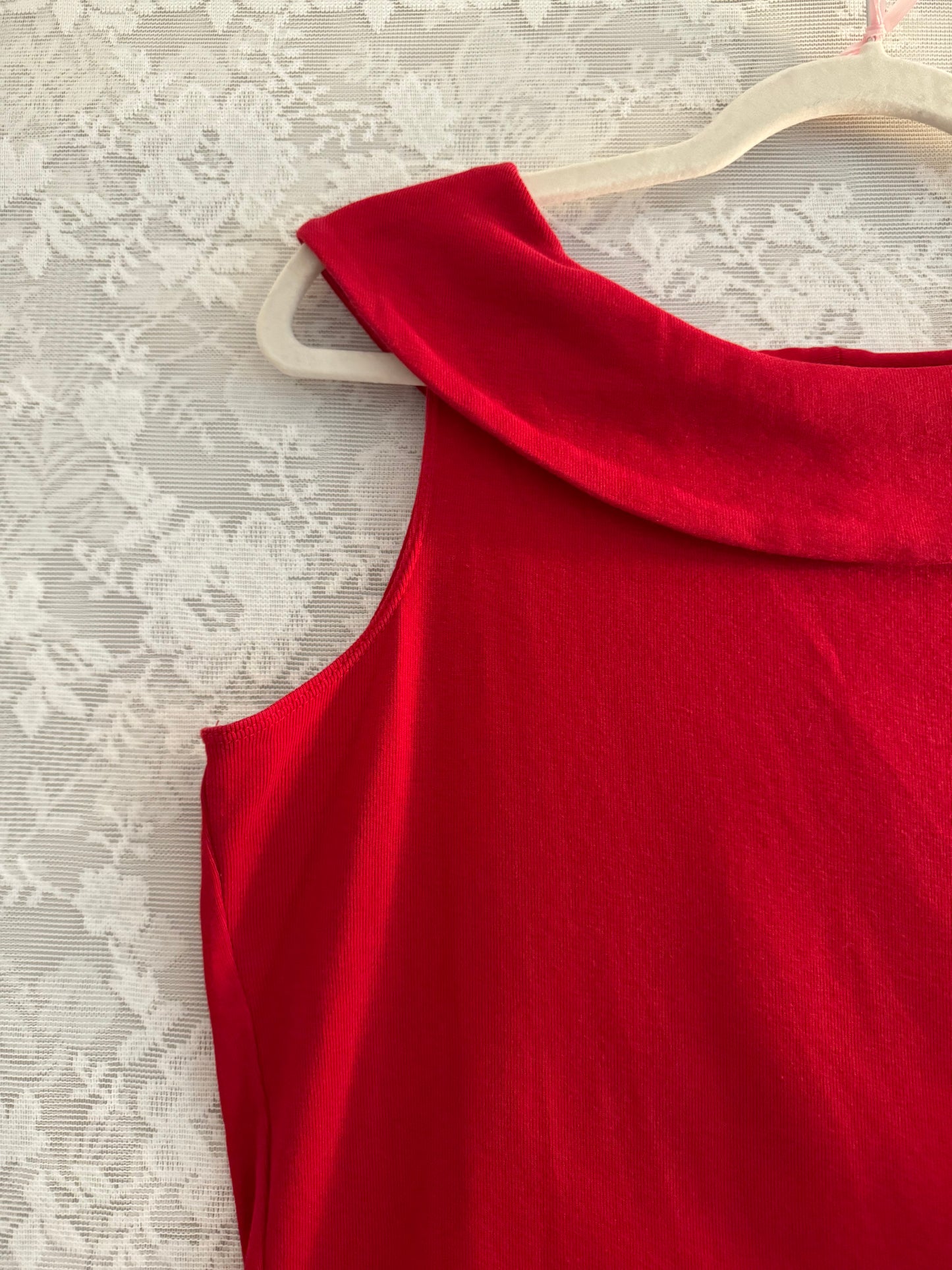 Red Boatneck Top
