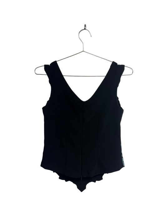 XS y2k black w/ blue sparkle top