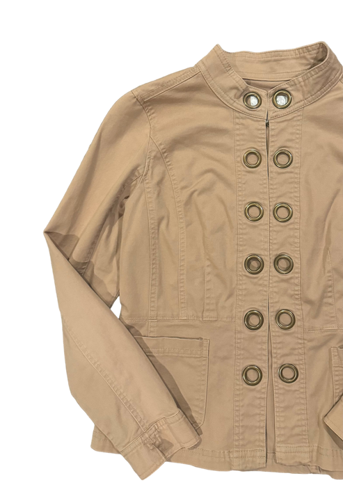 m 90s beige grommet jacket