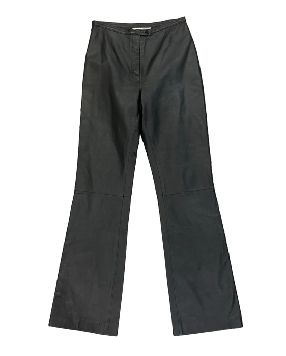6 90s black leather pants