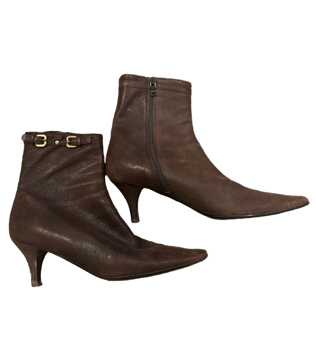 39 Prada brown leather booties
