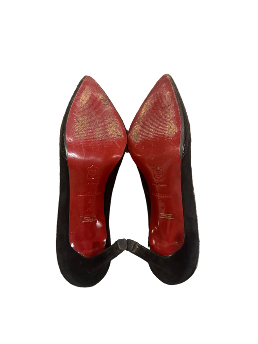 7.5/8 90s black heels w/ stitching