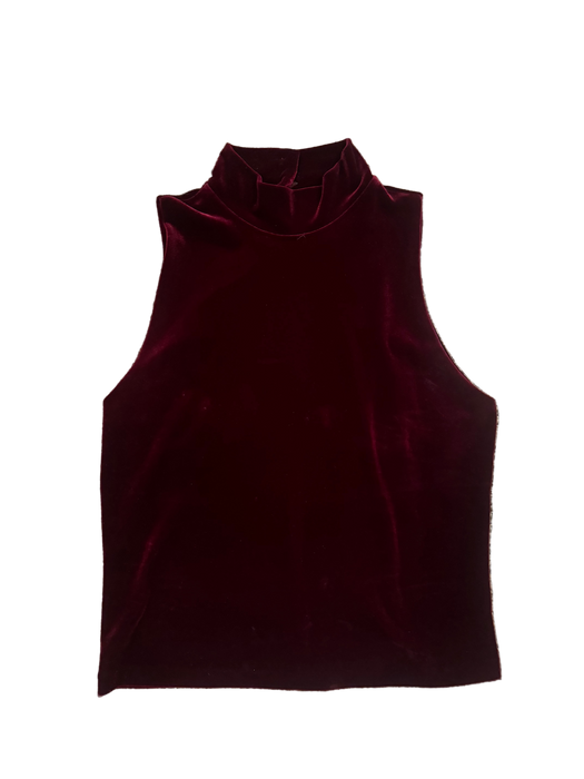XS/S 90s red velvet mockneck