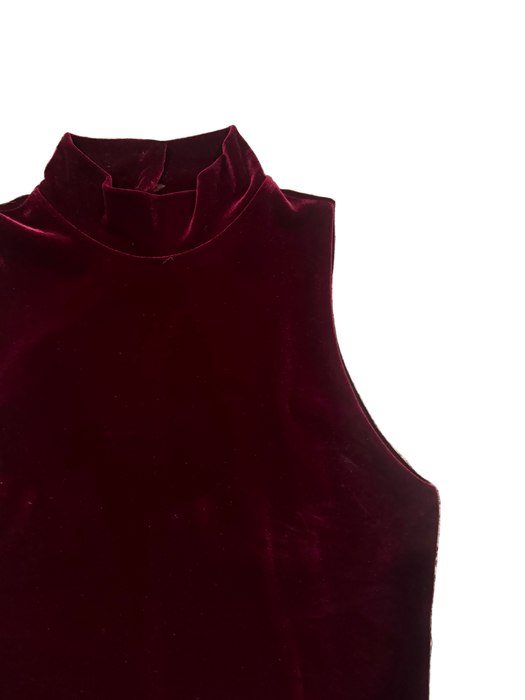 XS/S 90s red velvet mockneck