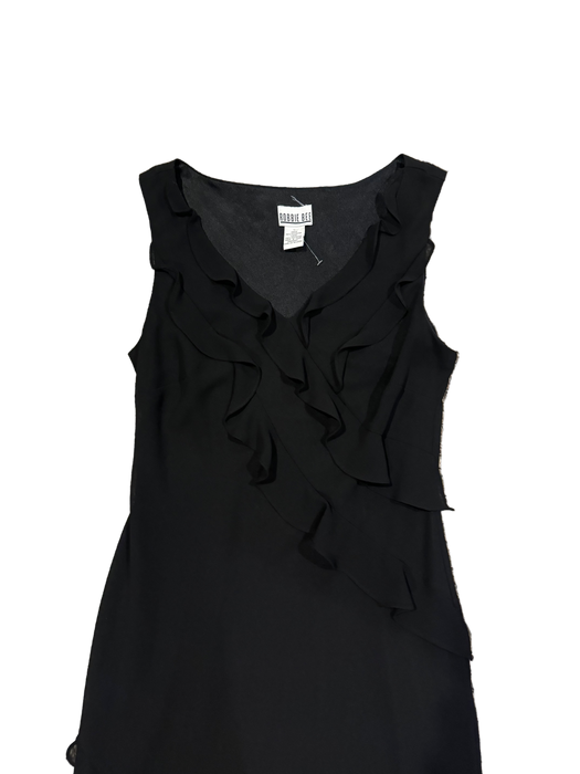 M 90s black ruffle dress