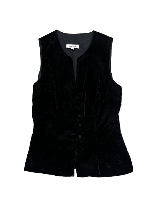 S 90s black velvet vest