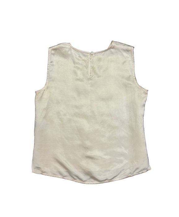M/L 90s cream linen/silk tank top