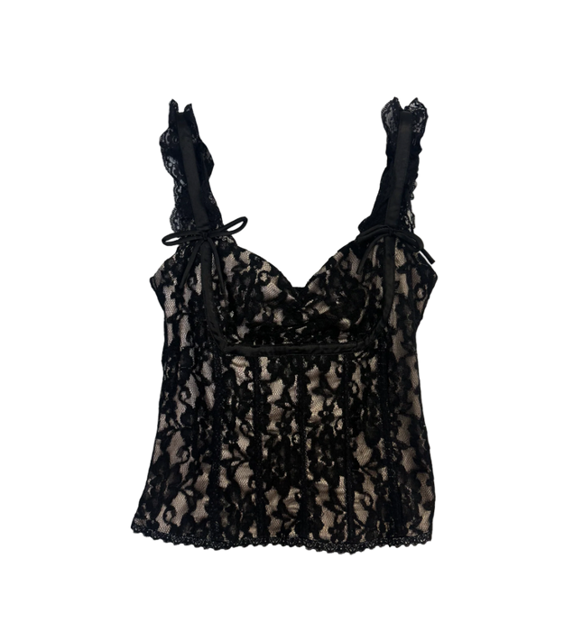 S y2k black lace corset top