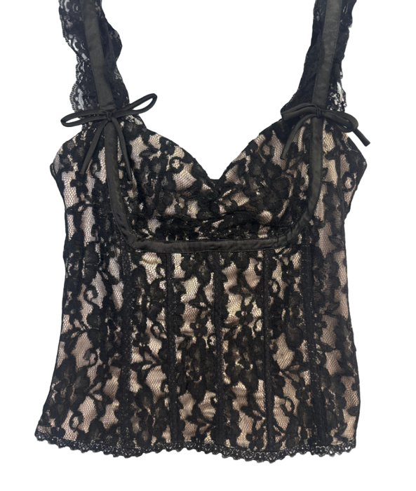 S y2k black lace corset top