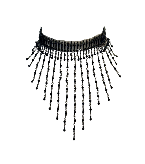y2k dramatic beaded choker