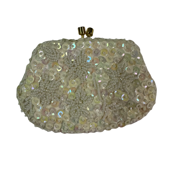 vintage coin purse-white shine