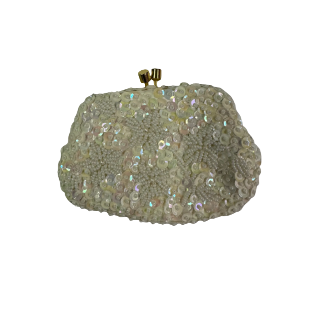 vintage coin purse-white shine