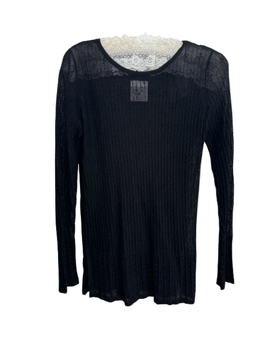 XS/S Y2K Sheer Black Bead Top