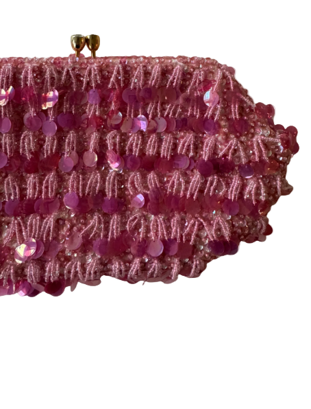 Vintage/Y2k Pink Beaded Clutch