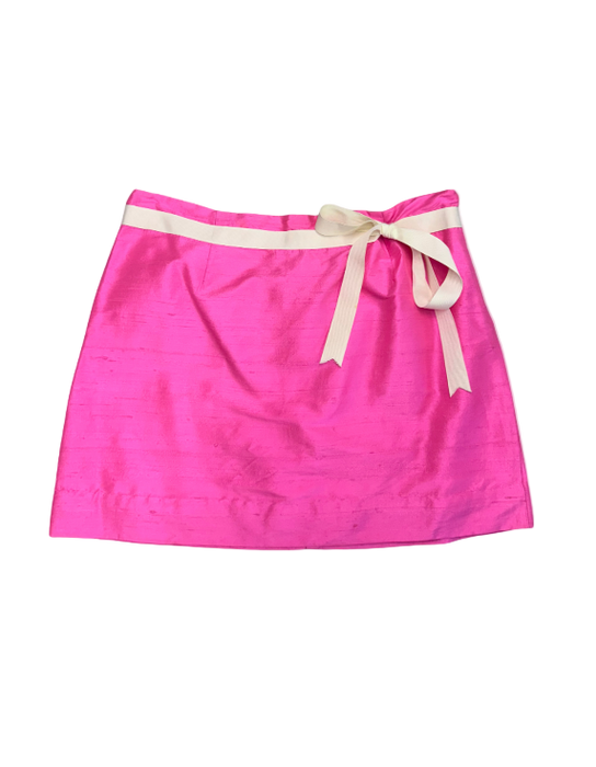 8/M pink silk mini skirt