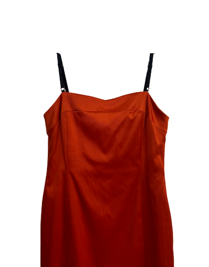 8/M vintage orange silky dress