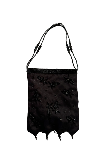 Mini Y2K Black Beaded Bag
