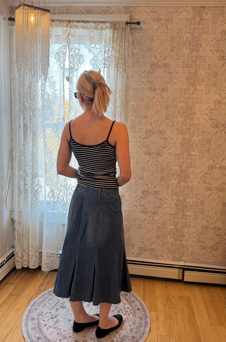 M 90s RL denim midi skirt