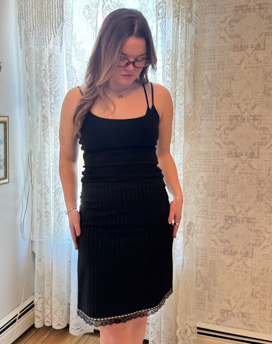 6/M Y2k pinstripe midi skirt