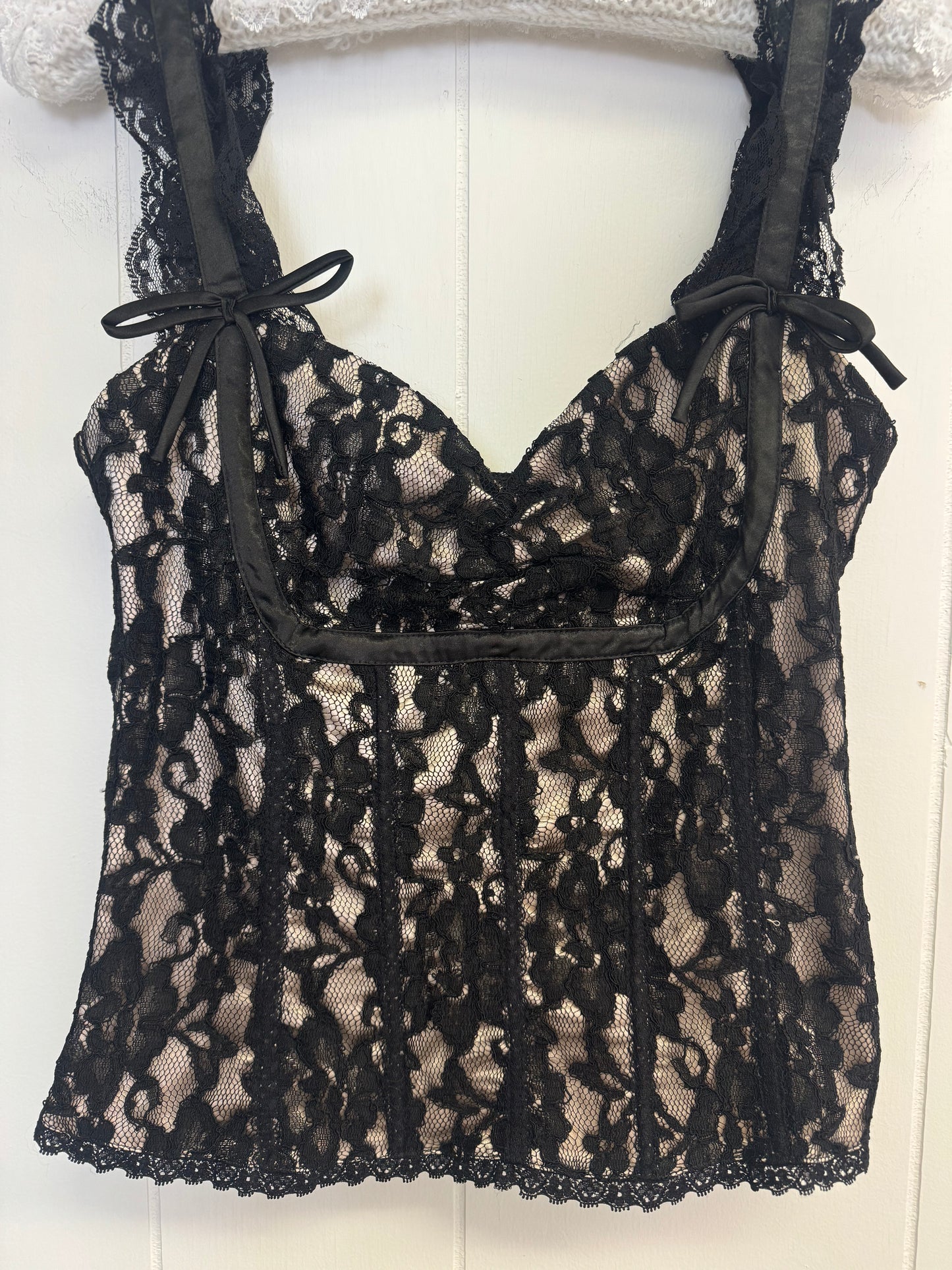 S y2k black lace corset top