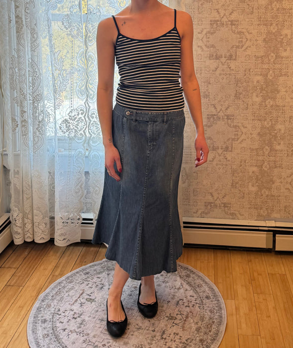 M 90s RL denim midi skirt