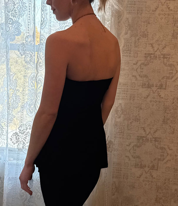 S Y2k black statement halter top