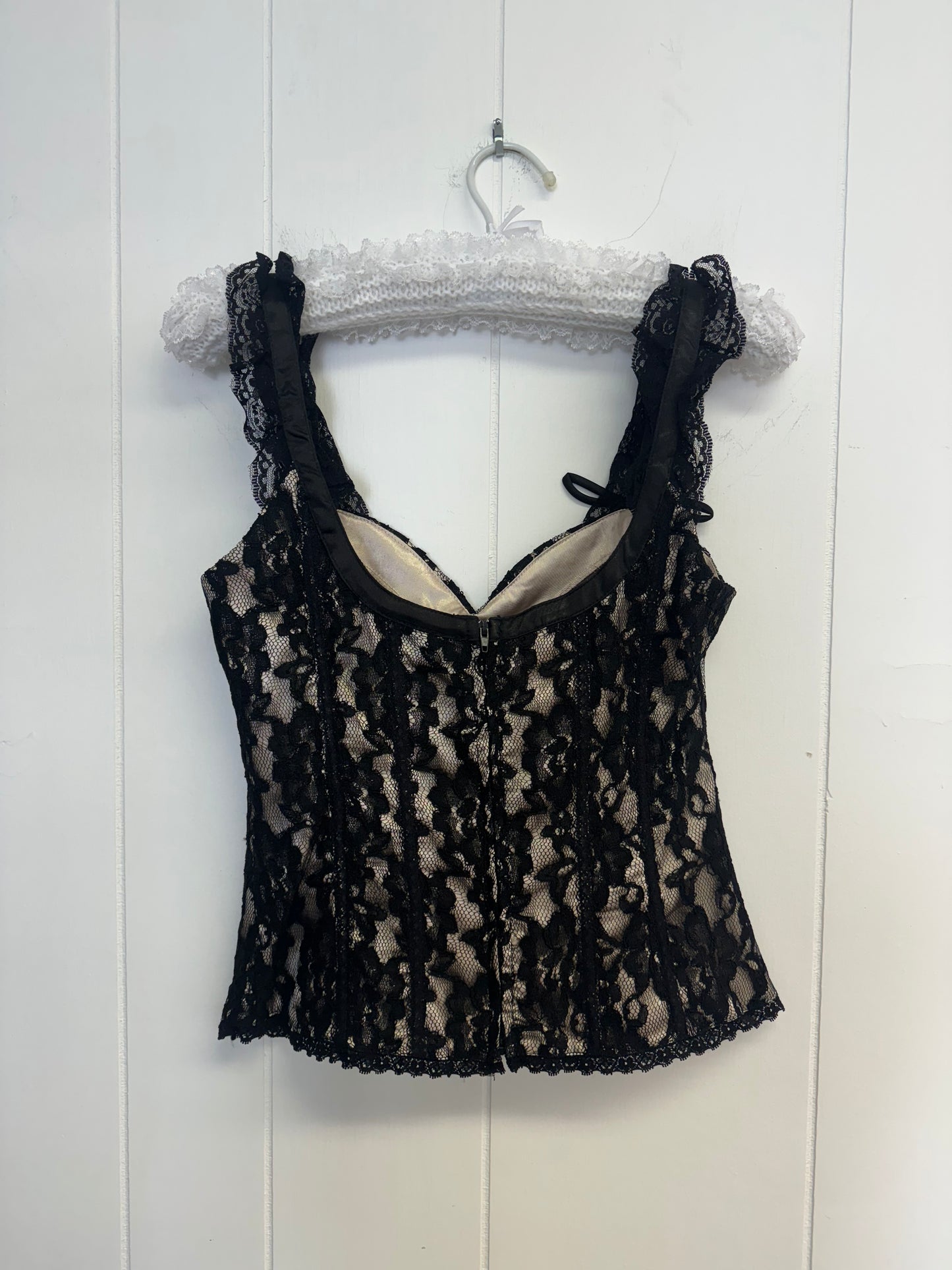 S y2k black lace corset top