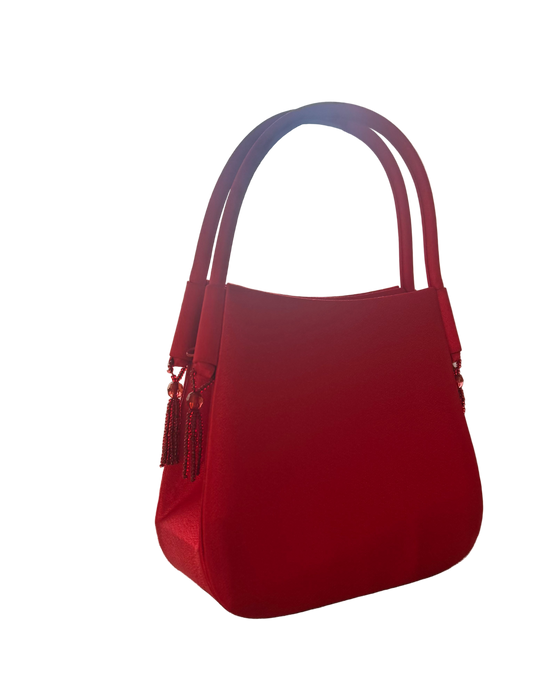 vintage red mini bag w/ beading