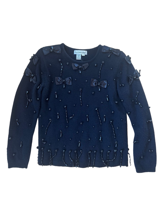 S/M vintage bow embellished sweater