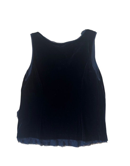 M/L vintage velvet ruffle tank top
