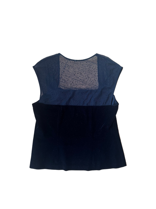 M/L black velvet rosette top