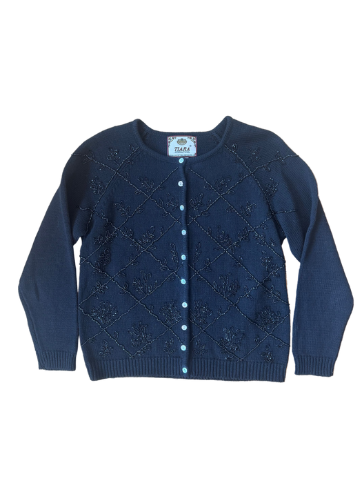 S vintage black beaded cardigan