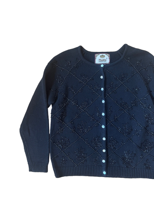 S vintage black beaded cardigan