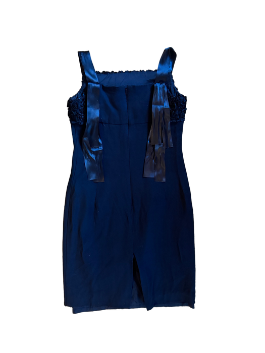 S vintage black rosette mini dress