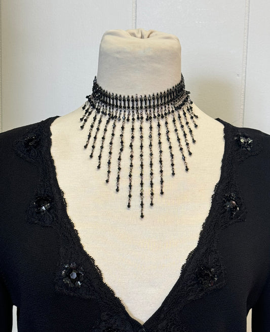 y2k dramatic beaded choker