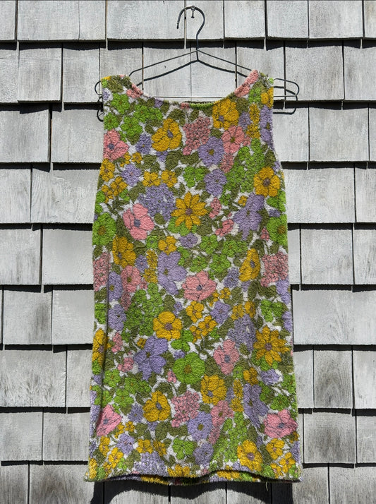 S/M 60s/70s floral terry tunic