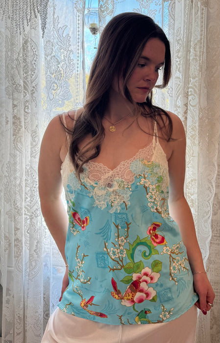 M y2k botanical print tank