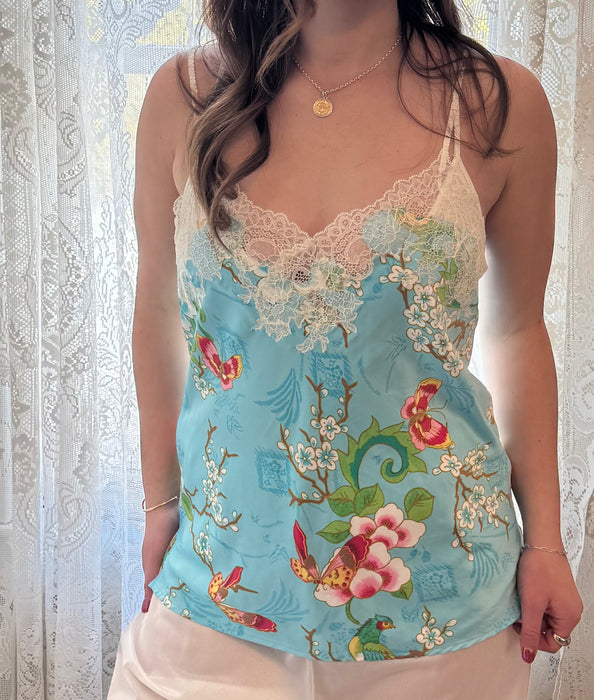M y2k botanical print tank