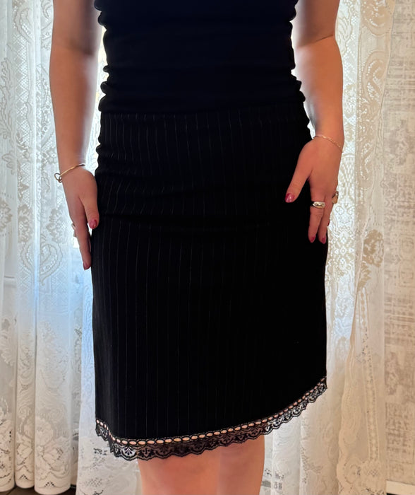 6/M Y2k pinstripe midi skirt