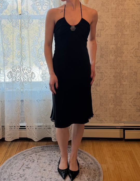 XS/S Vintage Y2K Midi Halter Pendant Dress