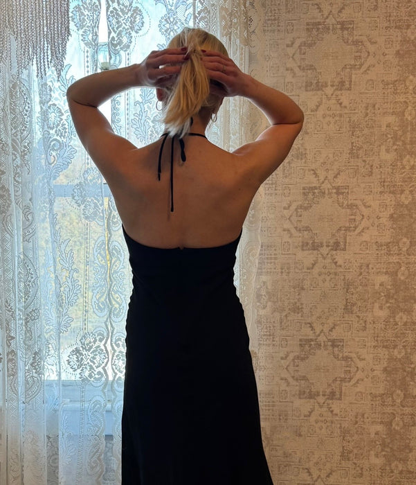 XS/S Vintage Y2K Midi Halter Pendant Dress