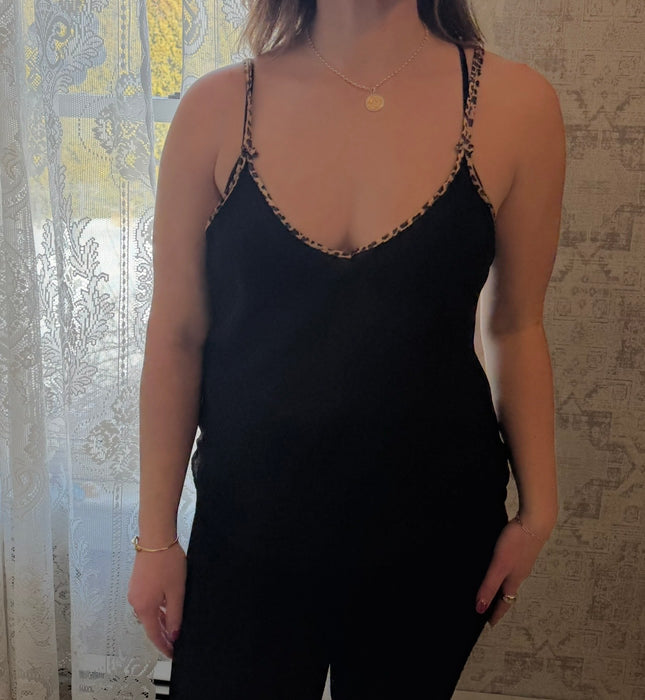 S/M sheer black tank top