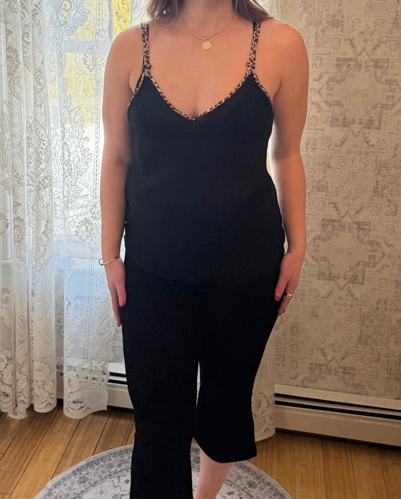 S/M sheer black tank top