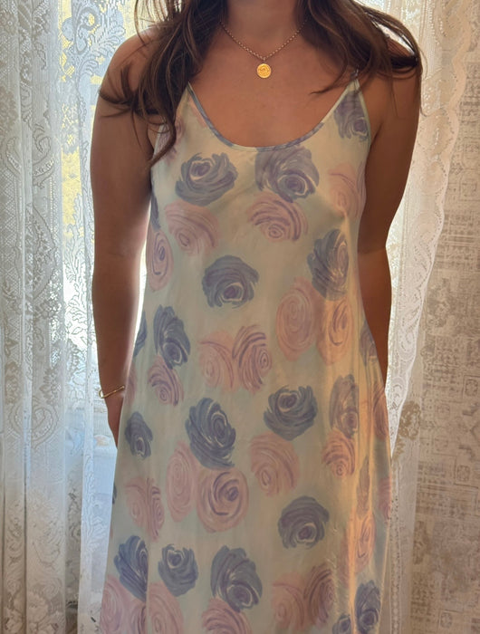 M vintage pastel swirl slip dress