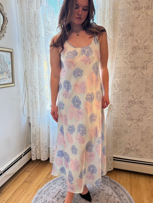 M vintage pastel swirl slip dress