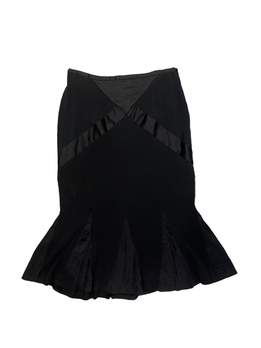 S/M 90s silk flutter midi skirt