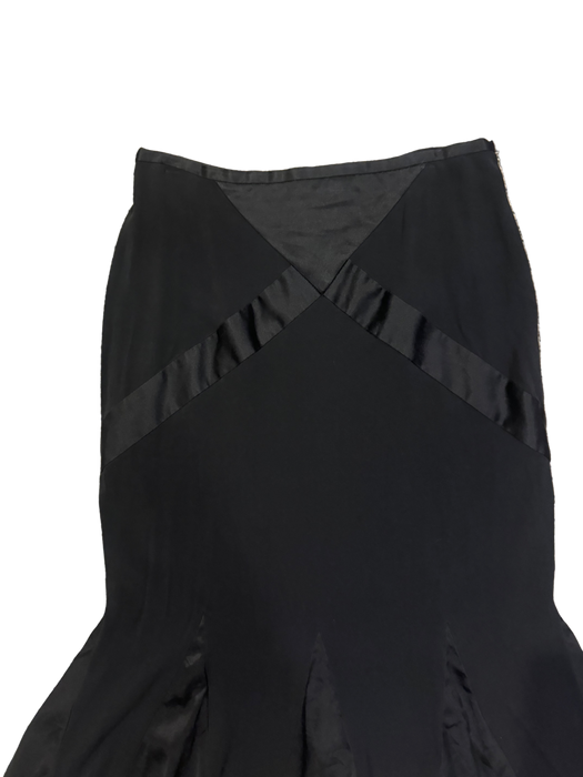 S/M 90s silk flutter midi skirt