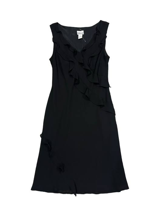 M 90s black ruffle dress