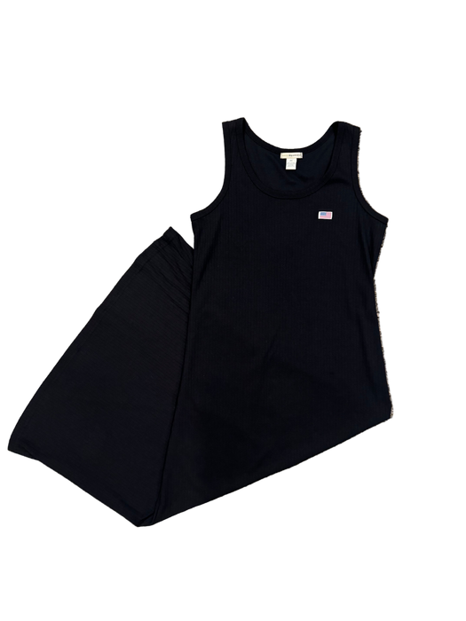 M 90s black ribbed maxi dress